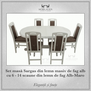 Set-masa-Sargas-din-lemn-masiv-de-fag-alb-cu-6-14-scaune-din-lemn-de-fag-Alb-Maro