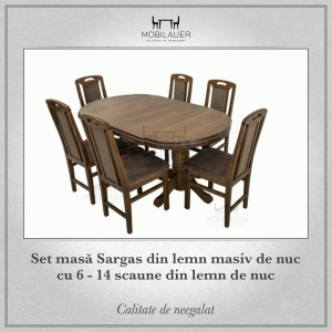 Set-masa-Sargas-din-lemn-masiv-de-nuc-cu-6-14-scaune-din-lemn-de-nuc