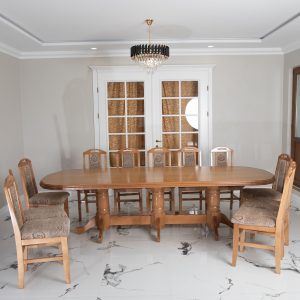 Naos - Set Masa lemn Masiv Stejar 12 Persoane + 12 scaune lemn masiv Stejar