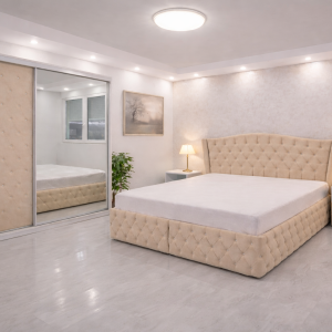 Pat King – Pat matrimonial tapitat, Design capitonat elegant